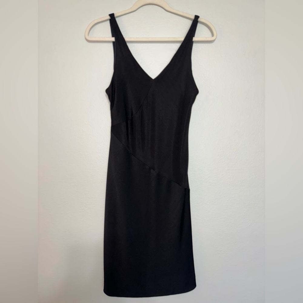 Rag & Bone Stretch Knit Asymmetrical Panel Double V Mini Dress
